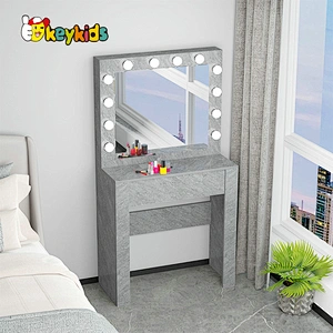 Customize modern black wooden makeup table with mirror W08H180
