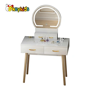 Customize modern wooden dressing table with led mirror W08H181