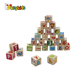 Montessori educational learning 26 pcs wooden alphabet building blocks for kids W13A264