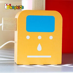 Customize children preschool wooden car parking lot toy with Elevator, Cars and Helicopter W04B110