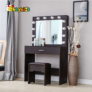 Customize modern black wooden dressing table chair for wholesale W08H174