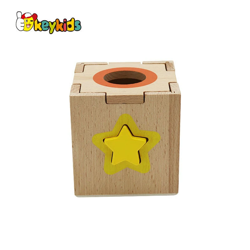 Customize educational sorter wooden shape recognition toy for Kids W12D378