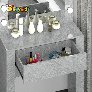 Customize modern white LED wooden makeup vanity with drawers W08H178