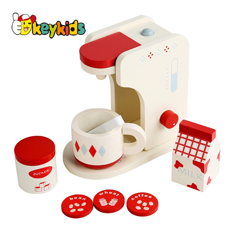 High quality pretend play wooden coffee maker toy for kids W10D381