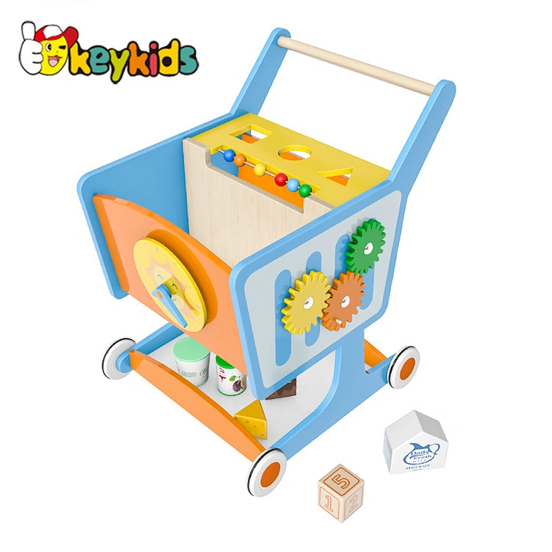 New learning walker Wooden push toy wagon walker for toddler W16E175