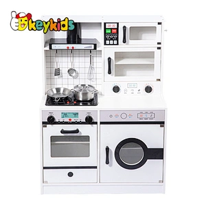 New hottest kids pretend cooking wooden toys kitchen play set with light and sound W10C680