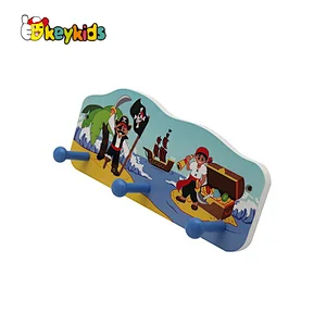 Hot selling wall decor wooden coat hanger rack for kids W09B112