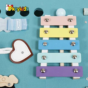 2022 Customize Montessori 6 in 1 wooden large busy board house for children W12D386