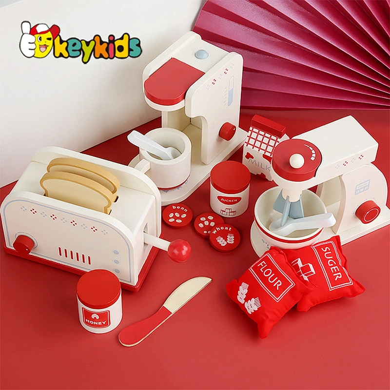 High quality pretend play wooden coffee maker toy for kids W10D381