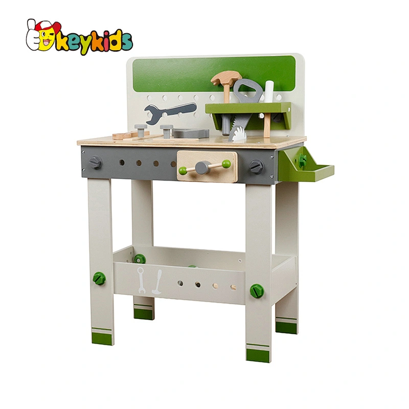 Customize educational pretend play wooden toy work bench for children W03D165