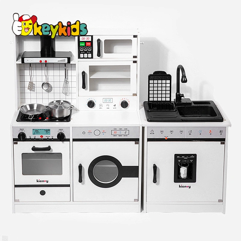 New hottest kids 2in1 pretend cooking sets wooden electric kitchen toys with real water W10C681