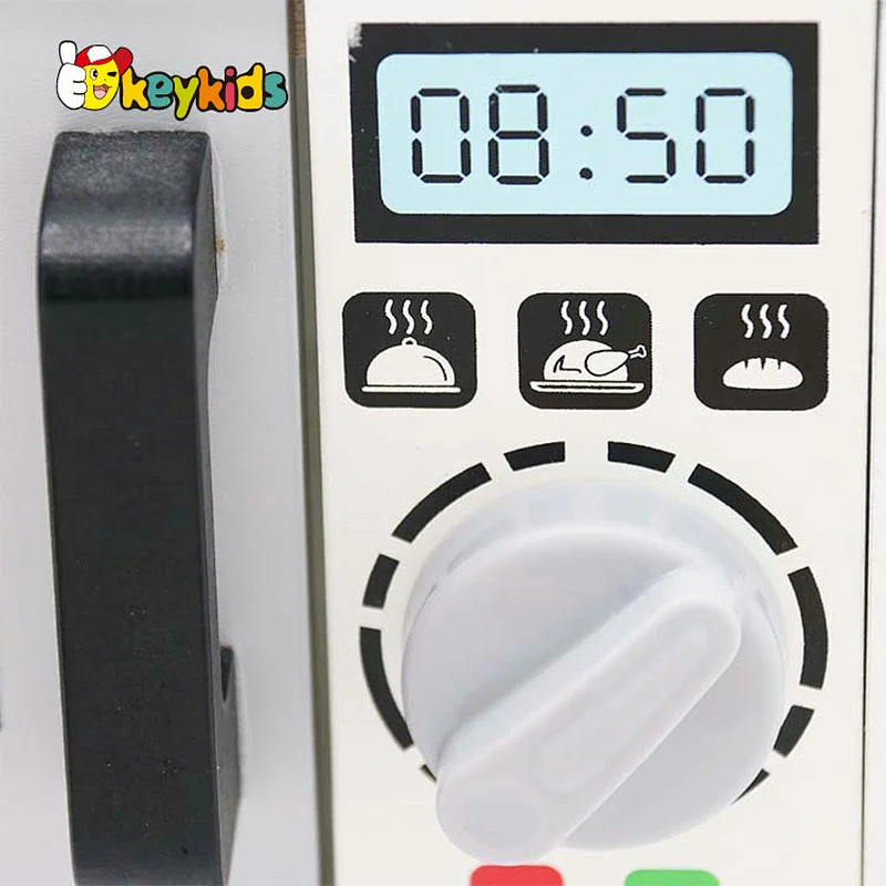 Most popular simulation kitchen play set wooden microwave oven toy for children W10D523