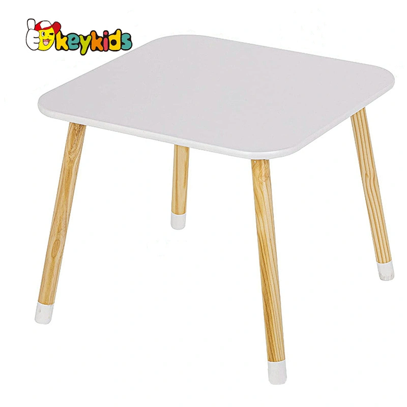 Customize cartoon white wooden 4 chair table set for children W08H175