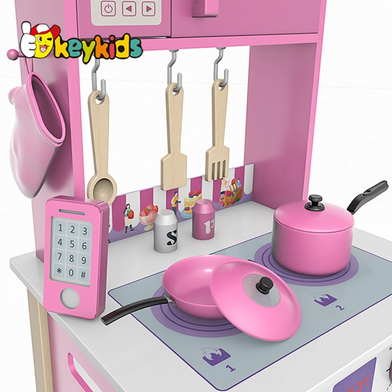 Customize simulation cooking toy wooden play grill set for kids W10C677
