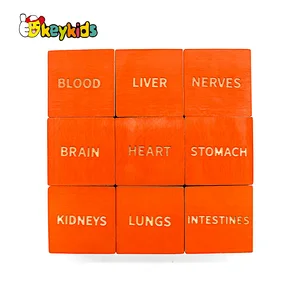Montessori educational learning wooden human body blocks toy for kids W13A197