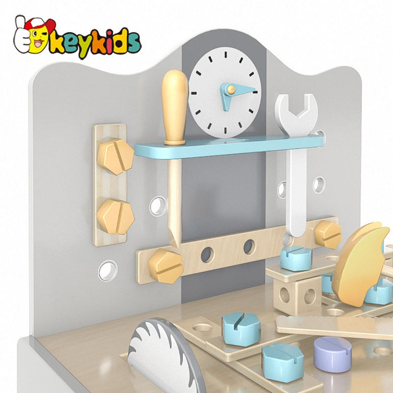 Large size pretend play workbench educational wooden toy tool bench for kids W03D166