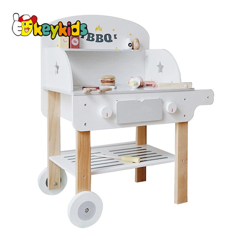 Customize simulation cooking toy wooden play grill set for kids W10C677