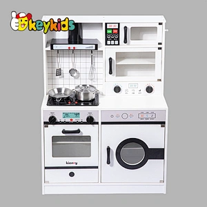 New hottest kids pretend cooking wooden toys kitchen play set with light and sound W10C680