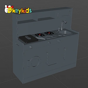 New design pretend cooking wooden big kitchen set toys with running water W10C663