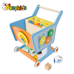 New learning walker Wooden push toy wagon walker for toddler W16E175