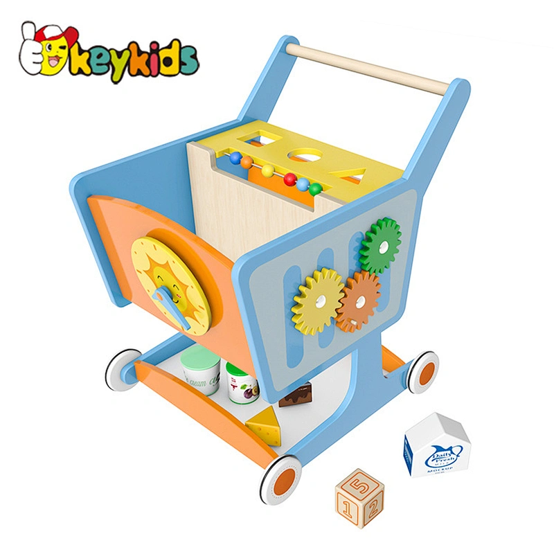 New learning walker Wooden push toy wagon walker for toddler W16E175