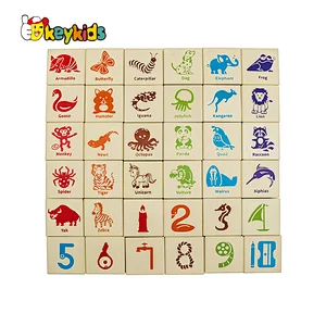 Montessori educational learning wooden abc blocks for kids W13A198
