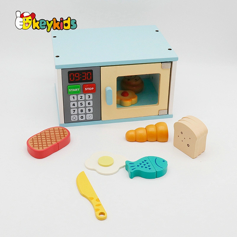 High quality pretend play wooden microwave oven toy for kids W10D362