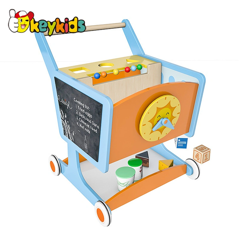 New learning walker Wooden push toy wagon walker for toddler W16E175