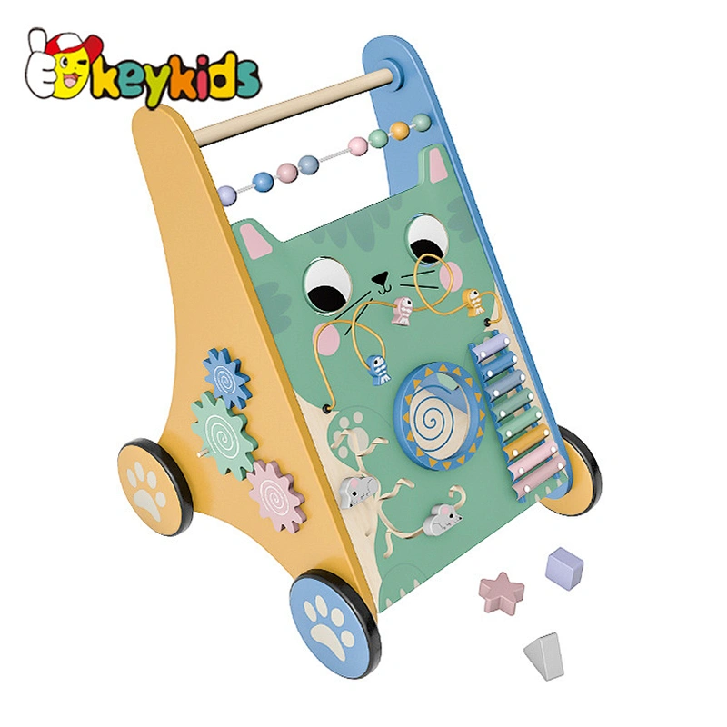 New design multifunctional wooden activity walker & wagon for toddler W16E177