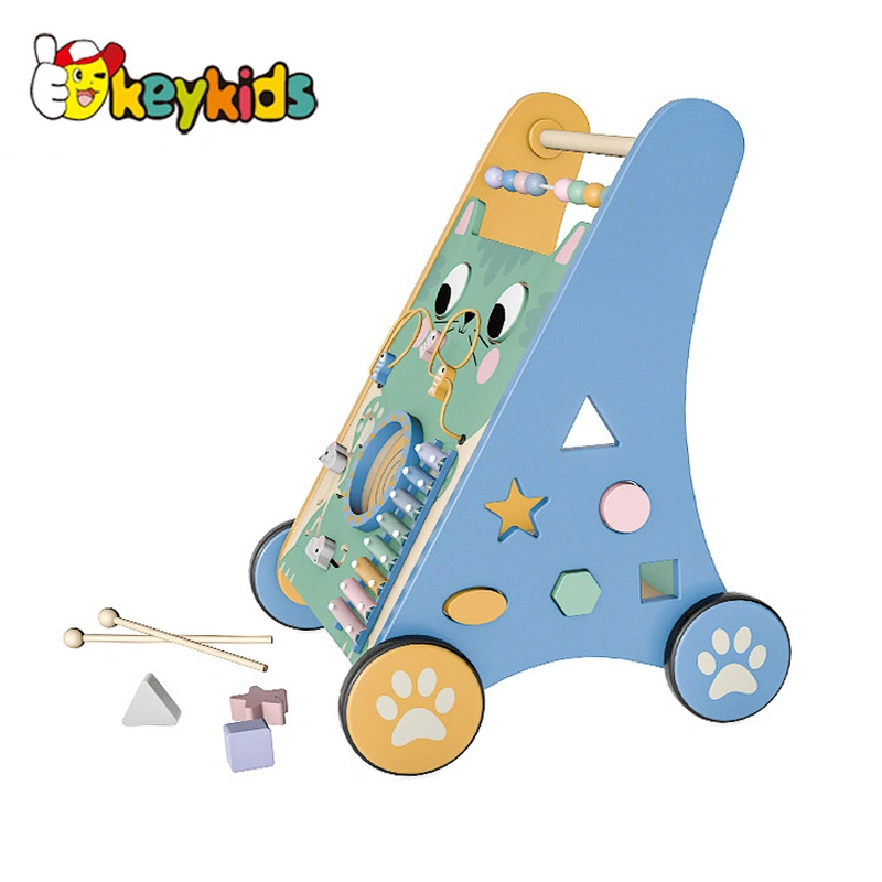 New design multifunctional wooden activity walker & wagon for toddler W16E177