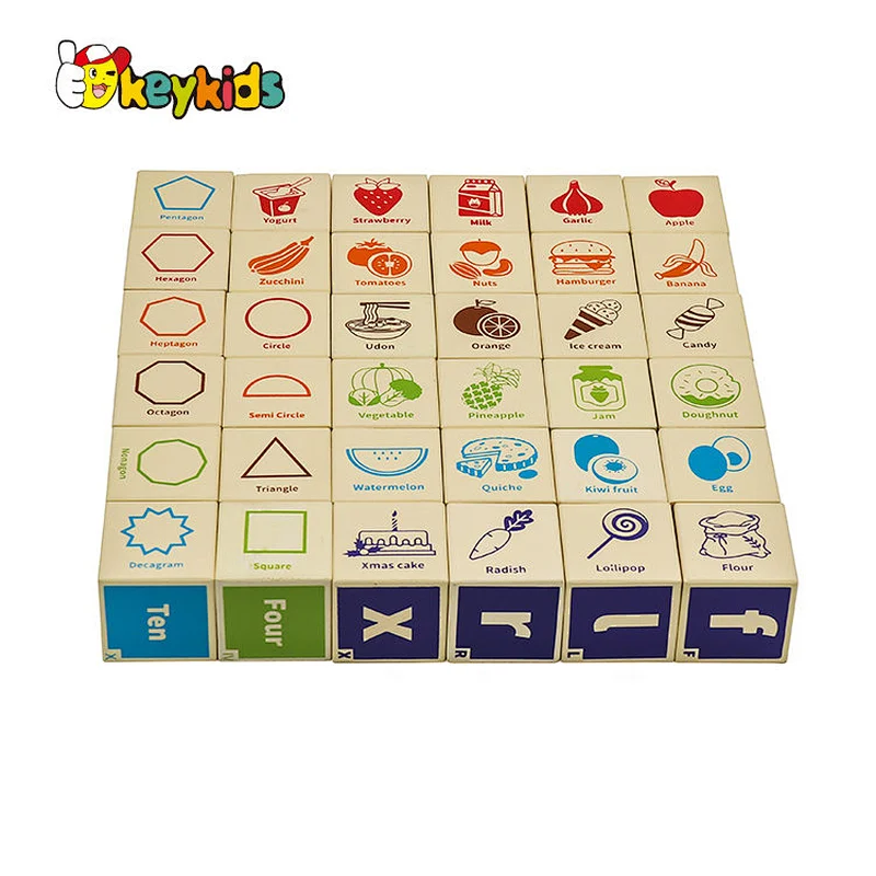 Montessori educational learning wooden abc blocks for kids W13A198