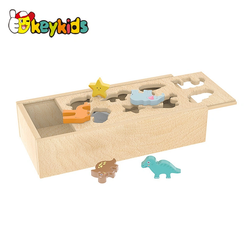 Handmade shape matching wooden animal matching game for kids W12D390