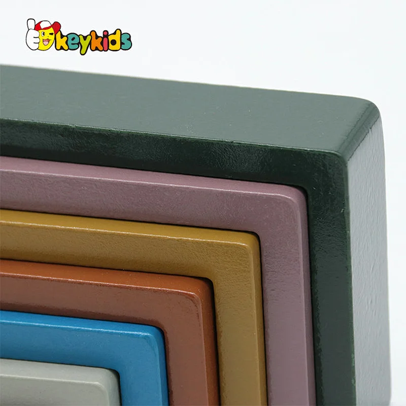 2022 New educational stacking wooden nesting blocks toys for kids W13D361