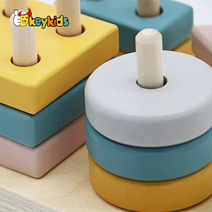 022 New educational stacking wooden shape sorter blocks for kids W13D381