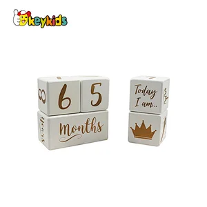 Customzie desktop decoration wooden block calendar for desk W13A267