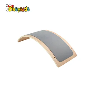 Montessori playing yoga toys wooden wobble balance board for children W01D145