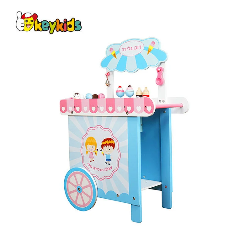 2022 Customize kids pretend play wooden ice cream playsets for sale W10A130