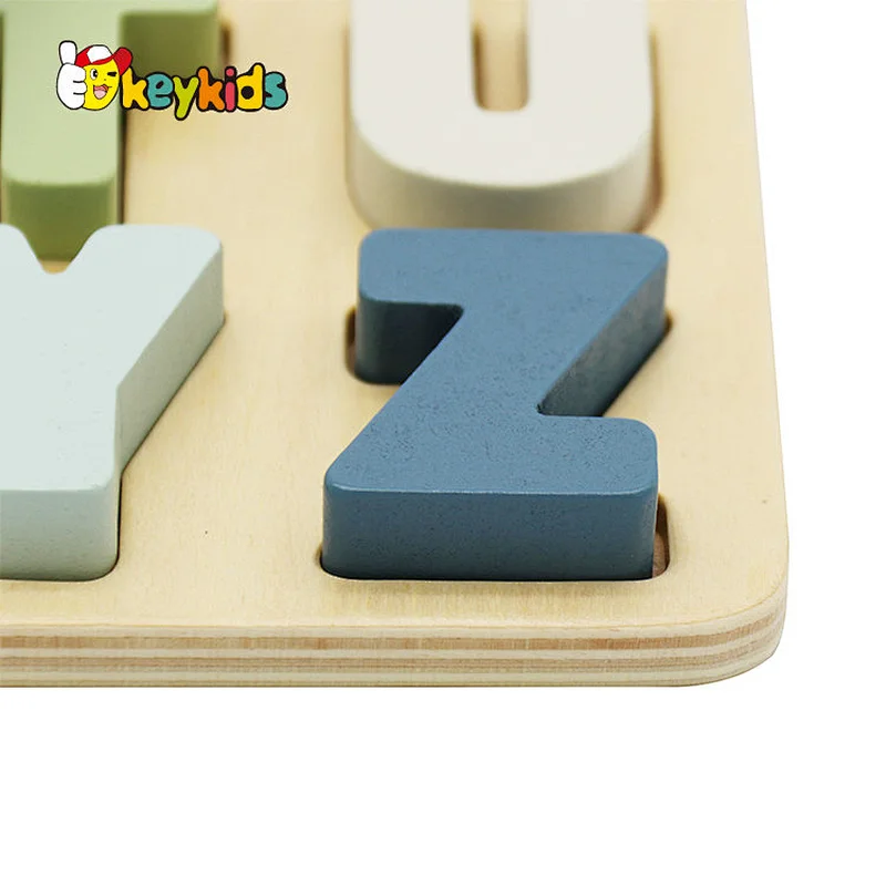 2022 New arrival educational learning toys wooden alphabet puzzle board for kids W14B152