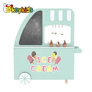 2022 New Design Wooden Kids 2-in-1 Market and Kitchen or Role Play Ice Cream Shop toy W10C732