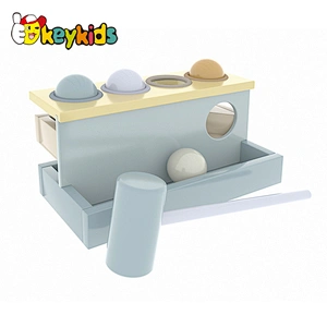 New design educational wooden hammer and ball toy for toddler W11G088