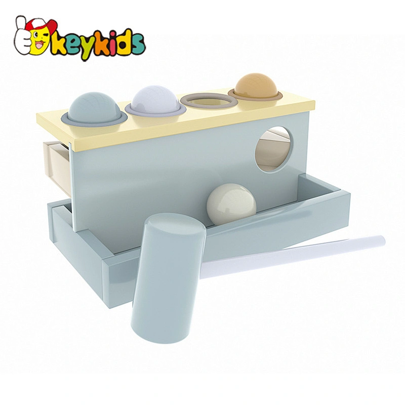New design educational wooden hammer and ball toy for toddler W11G088