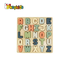 2022 New arrival educational learning toys wooden alphabet puzzle board for kids W14B152