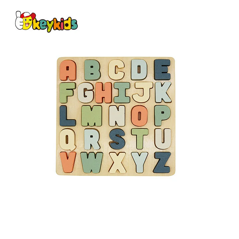 2022 New arrival educational learning toys wooden alphabet puzzle board for kids W14B152