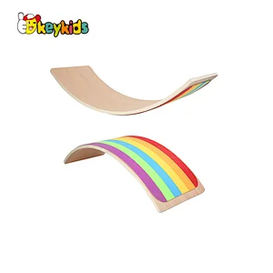 Montessori Balance Training wooden wobble board exercise for kids W01D146