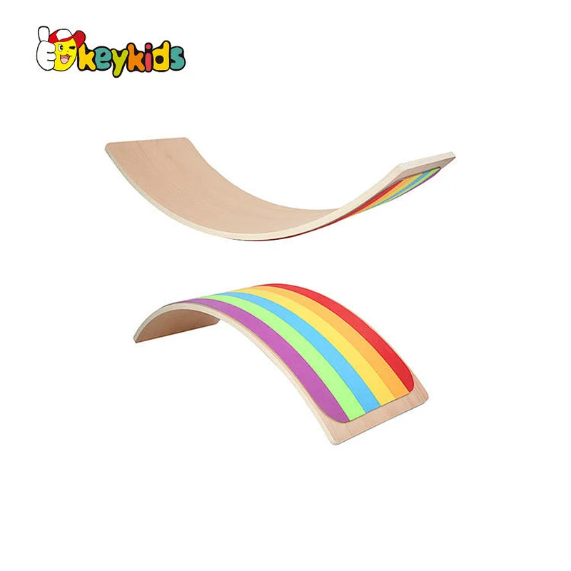Montessori Balance Training wooden wobble board exercise for kids W01D146