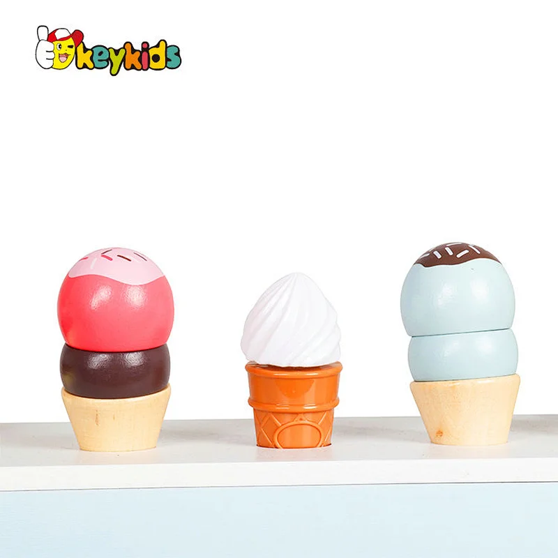 2022 Customize kids pretend play wooden ice cream playsets for sale W10A130
