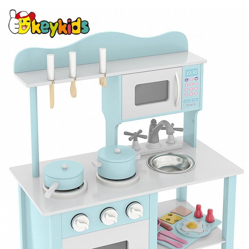 2022 Hot selling children pretend role play kids wooden play set kitchen toy for toddler W10C404G