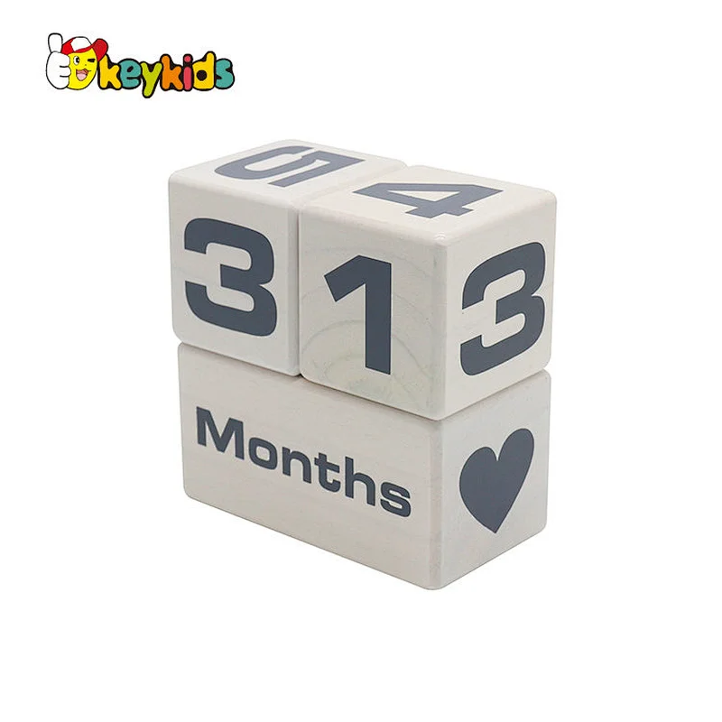 Montessori desktop decoration wooden desk calendar block for sale W13A266