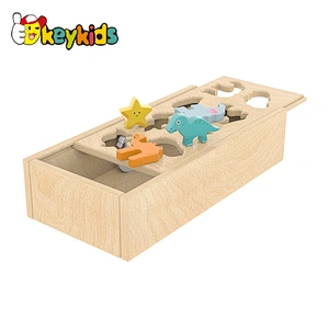 Handmade shape matching wooden animal matching game for kids W12D390
