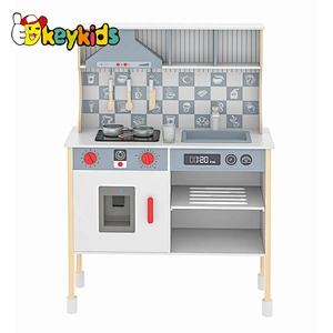 Hot Selling Toddler Pretend Cooking Play Set Kids Wooden Kitchen Toys With Sounds Light For Boys W10C727